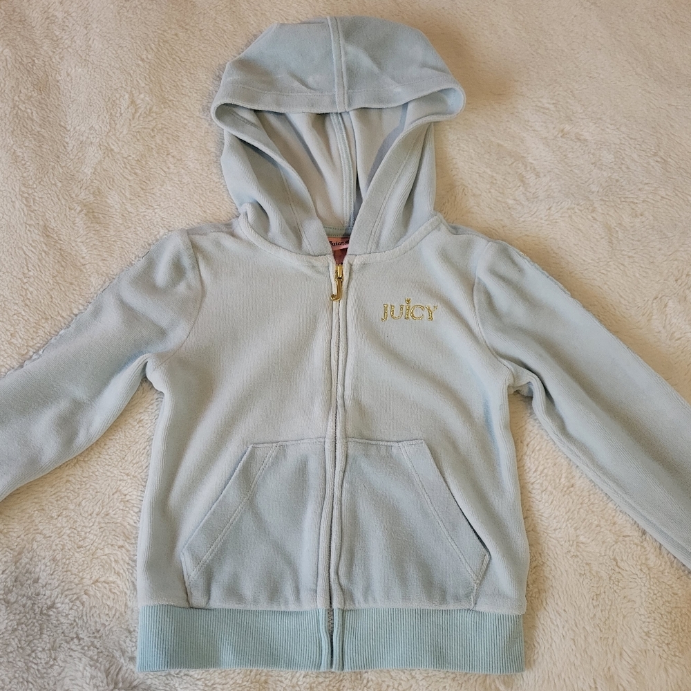Girl's Blue Juicy Couture Terry Cloth Jacket